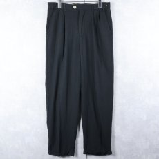 画像1: 2タック リネンスラックス BLACK W32 (1)
