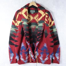 画像1: 80〜90's Ralph Lauren COUNTRY ネイティブ柄 ウールニットガウン S (1)
