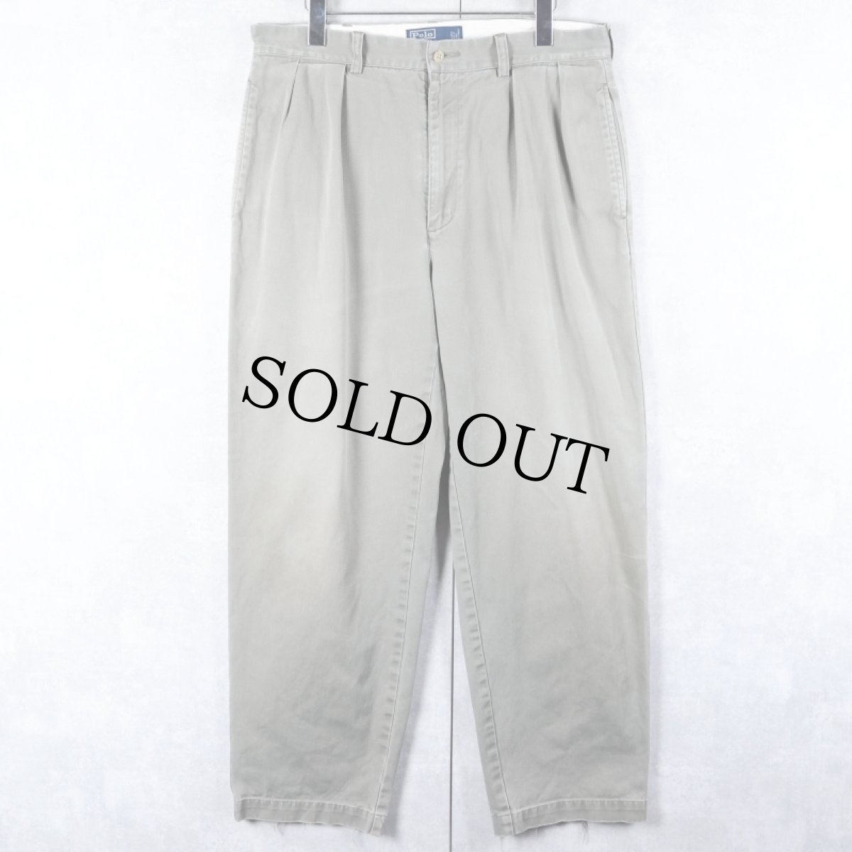 画像3: POLO Ralph Lauren "POLO CHINO" 2タック コットンチノトラウザーズ W33 (3)