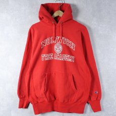画像1: 90's Champion REVERSE WEAVE USA製 "NORWICH FREE ACADEMY" プリントスウェットフーディー XL (1)
