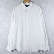 画像1: Ralph Lauren "CUSTOM FIT" リネンボタンダウンシャツ XL (1)