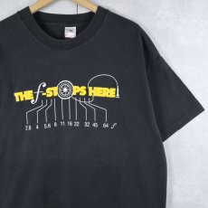画像1: 90's USA製 "THE F-STOPS HERE" プリントTシャツ BLACK XL (1)