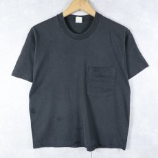 画像1: 90's 無地 ポケットTシャツ BLACK (1)