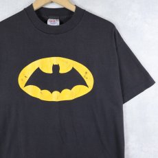 画像1: 80's BATMAN USA製 ロゴプリントTシャツ BLACK XL (1)