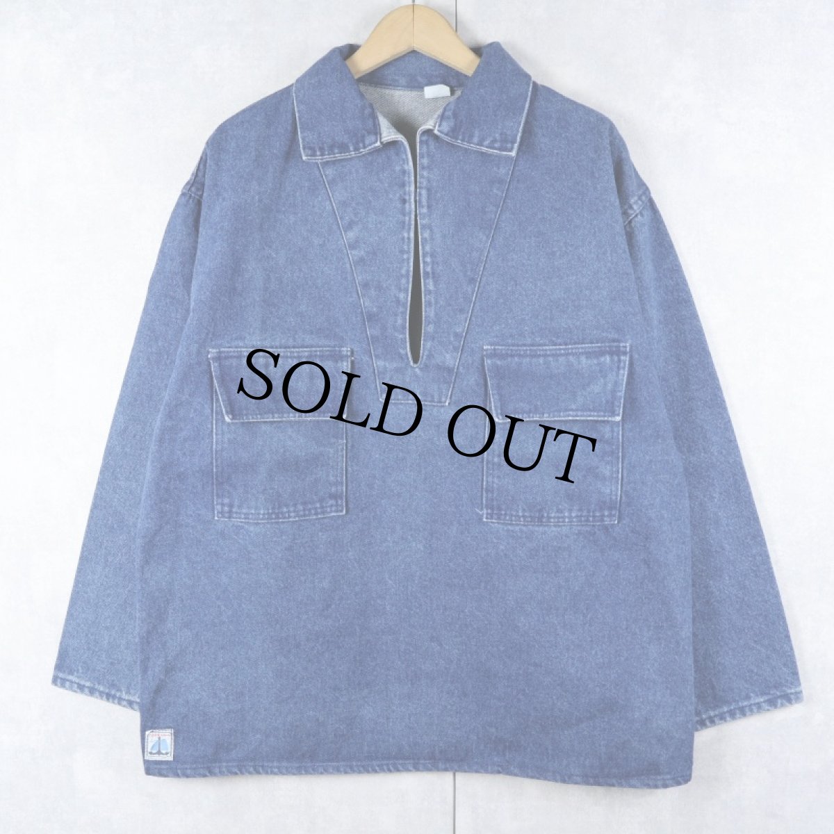 画像1: CORNWALL FRANCE製 デニムフィッシャーマンスモック SIZE50 (1)
