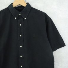 画像1: Ralph Lauren "CLASSIC FIT" シアサッカーボタンダウンシャツ BLACK L (1)