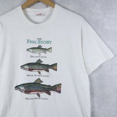 画像1: 90's THE FISH STORY USA製 魚プリントTシャツ L (1)