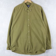 画像1: 90's GAP コットンボタンダウンシャツ L (1)