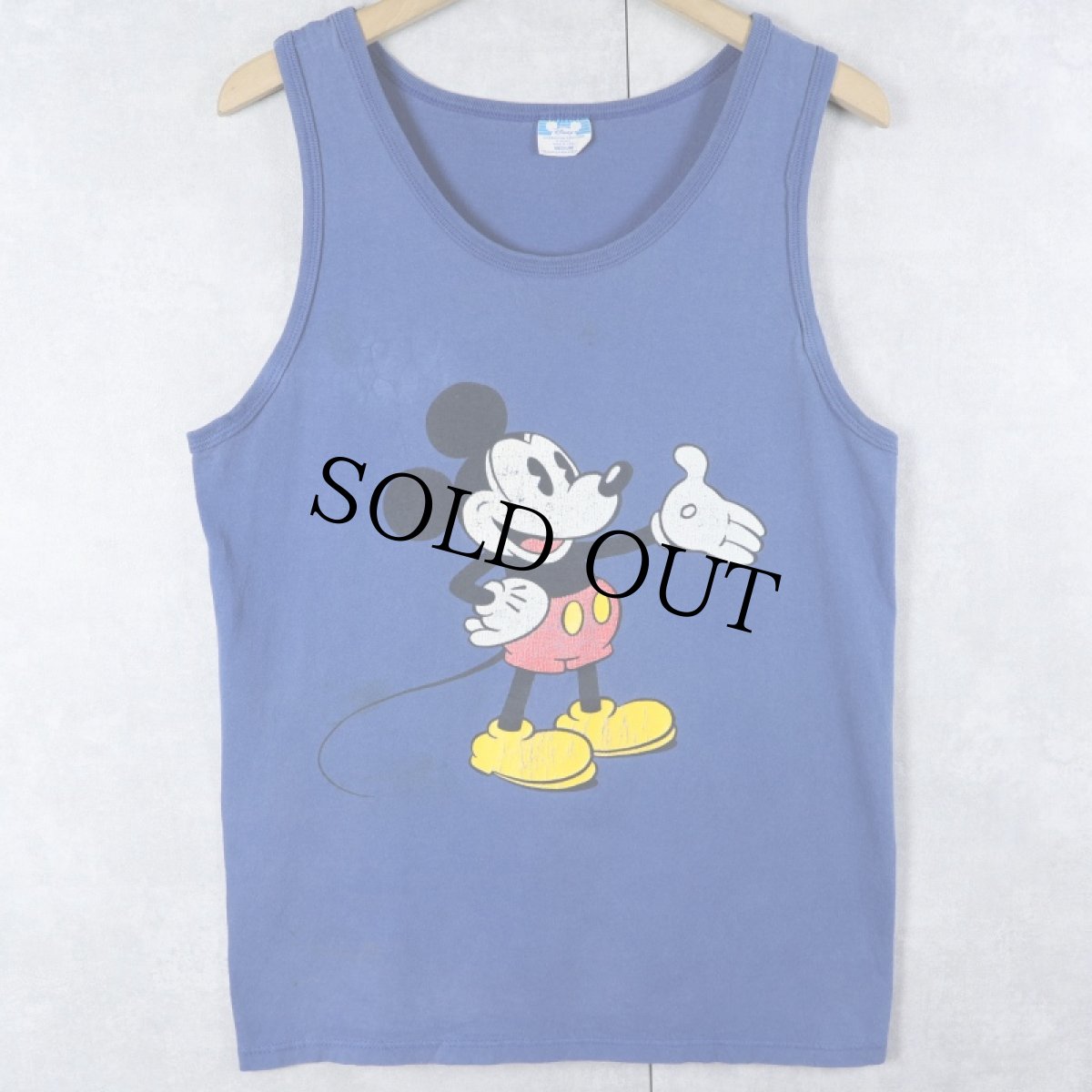 画像1: 80's Disney MICKEY MOUSE USA製 キャラクタープリントタンクトップ M (1)