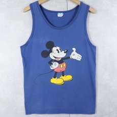画像1: 80's Disney MICKEY MOUSE USA製 キャラクタープリントタンクトップ M (1)