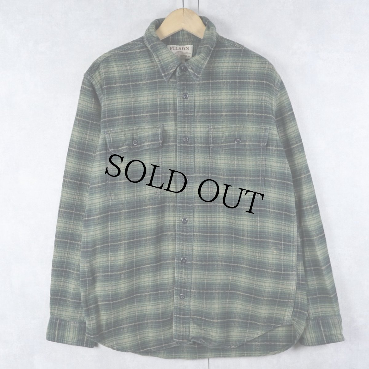 画像1: FILSON オンブレーチェック柄 ヘビーネルシャツ M (1)