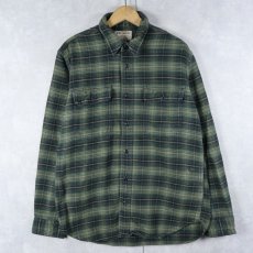 画像1: FILSON オンブレーチェック柄 ヘビーネルシャツ M (1)