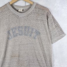 画像1: 80's Champion トリコタグ USA製 "JESUIT" 染み込みプリントTシャツ L (1)