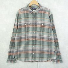 画像1: 2015SS Patagonia チェック柄 コットンシャツ L (1)