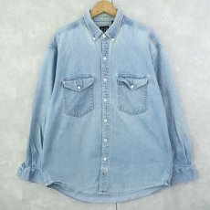 画像1: 90's GAP デニムボタンダウンシャツ L (1)
