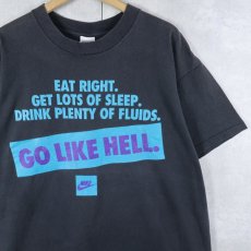 画像1: 90's NIKE 銀タグ USA製 "GO LIKE HELL" プリントTシャツ BLACK XXL (1)