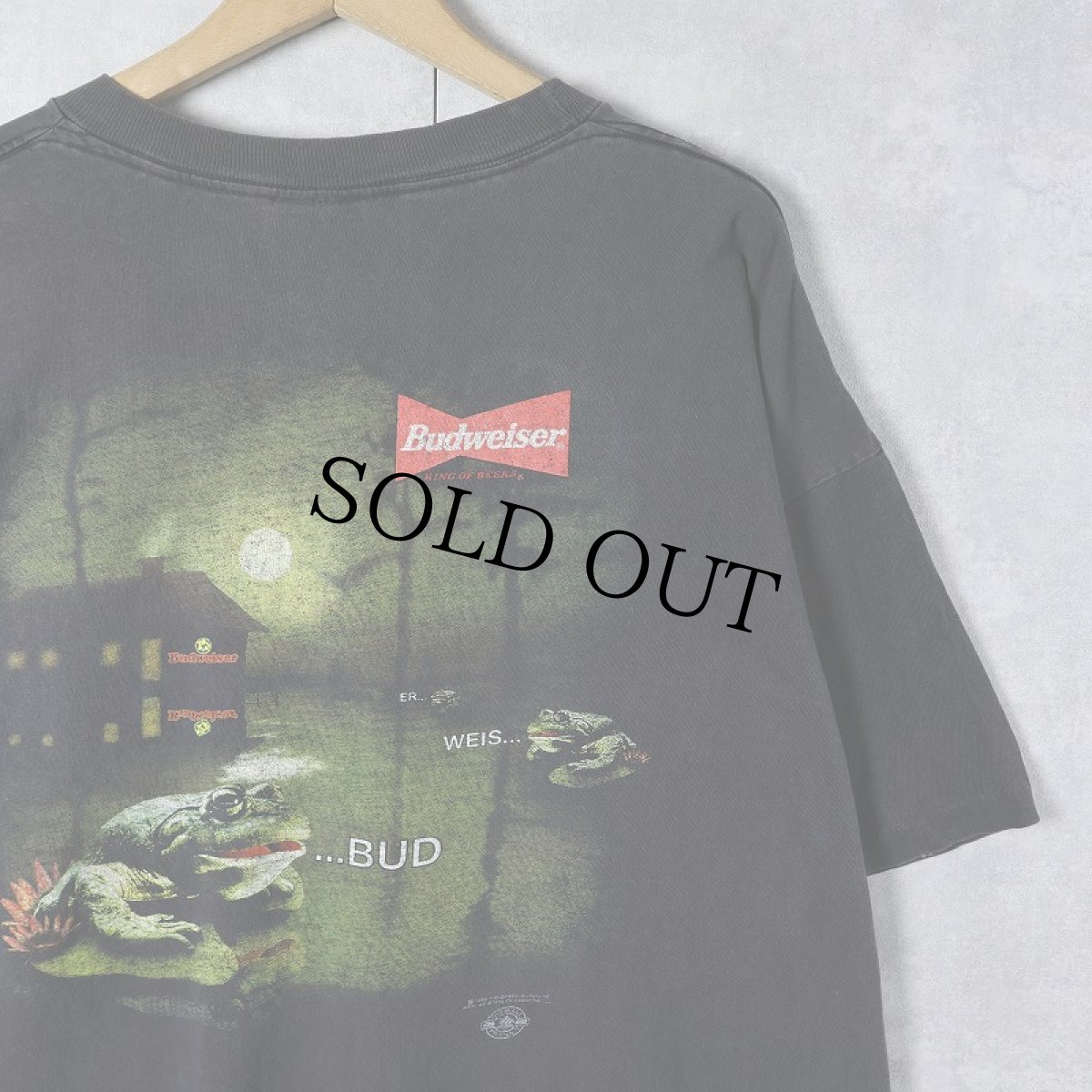 画像1: 90's STANLEY DESANTIS "Budweiser" USA製 ビールメーカー プリントTシャツ BLACK XL (1)