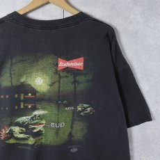 画像1: 90's STANLEY DESANTIS "Budweiser" USA製 ビールメーカー プリントTシャツ BLACK XL (1)