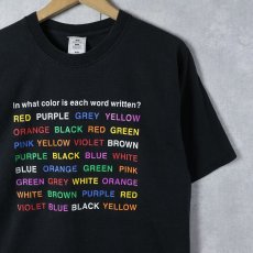 画像1: "In what color is each word written?" プリントTシャツ BLACK M (1)