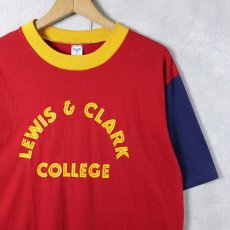 画像1: 70's ARTEX "LEWIS & CLARK COLLEGE" プリントTシャツ XL (1)
