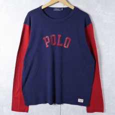 画像1: POLO Ralph Lauren "POLO" フロッキープリント 2トーンロンT L (1)