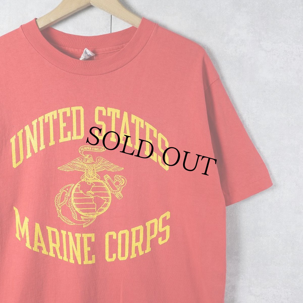 画像1: 80's Champion トリコタグ USA製 "USMC" プリントTシャツ L (1)