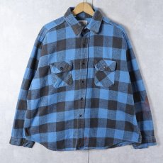 画像1: 80's FIVE BROTHER USA製 チェック柄 ヘビーネルシャツ 2XL (1)