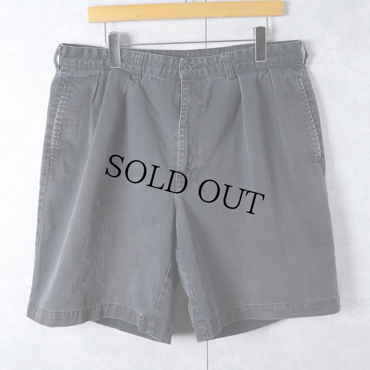 画像1: Ralph Lauren "TYLER SHORT" 2タックコットンショーツ BLACK W35 (1)