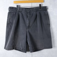 画像1: Ralph Lauren "TYLER SHORT" 2タックコットンショーツ BLACK W35 (1)