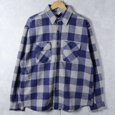 画像1: 80's FIVE BROTHER USA製 チェック柄 ヘビーネルシャツ XL (1)