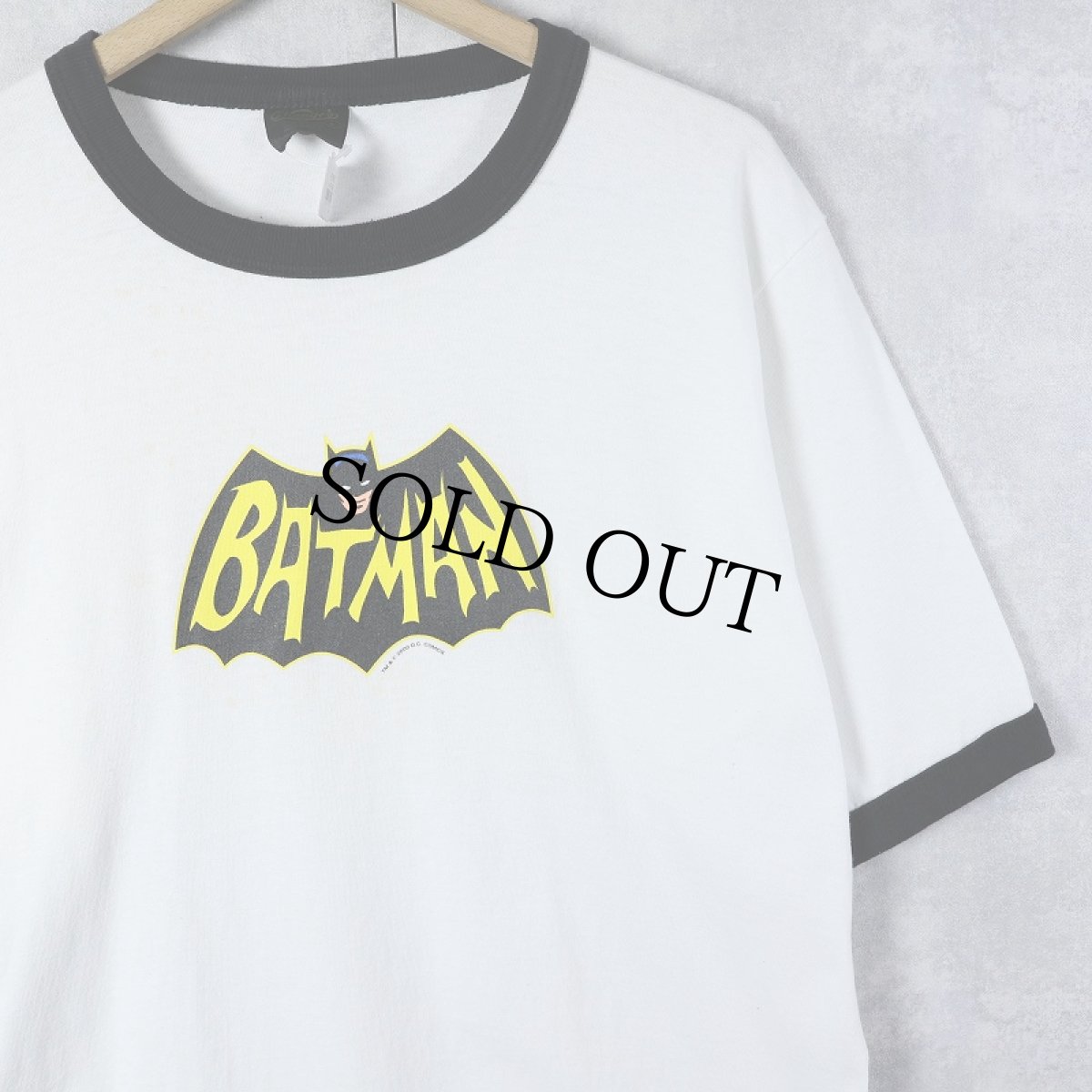 画像1: 2000's DC COMICS USA製 "BATMAN" キャラクタープリント リンガーTシャツ L (1)