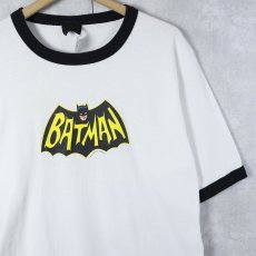 画像1: 2000's DC COMICS USA製 "BATMAN" キャラクタープリント リンガーTシャツ L (1)