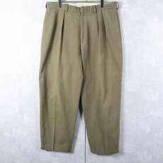 画像1: POLO Ralph Lauren ヘリンボーン織り 2タック コットンスラックス W34 (1)