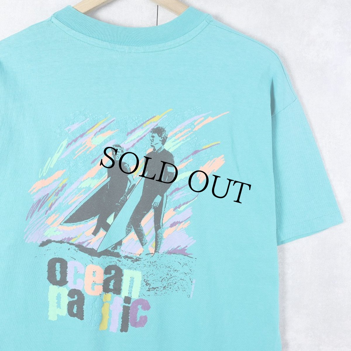 画像2: 80's Ocean Pacific USA製 プリントTシャツ L (2)