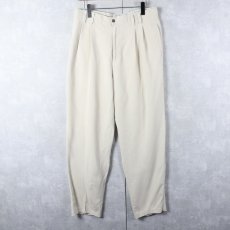 画像1: Tommy Bahama ヘリンボーン織り 2タック シルクスラックス W32 (1)