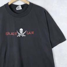 画像1: 2000's "SKATE LAIR" スカルプリントTシャツ BLACK L (1)