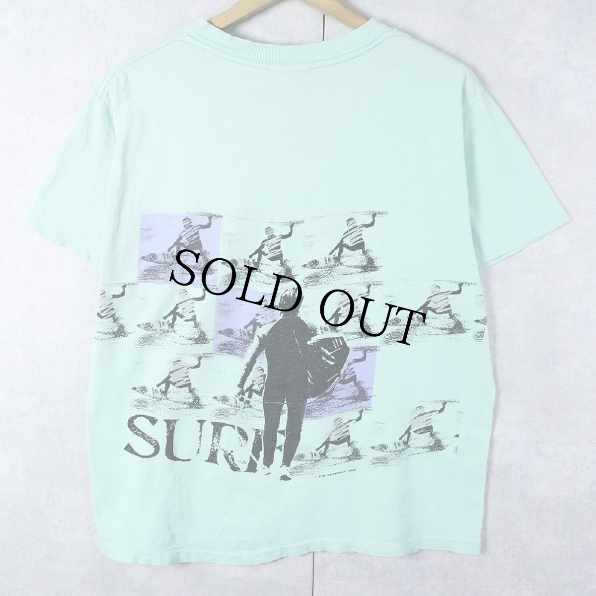 画像2: 80's STS GRAPHICS USA製 "SURF" プリントTシャツ M (2)