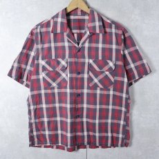 画像1: UNKNOWN チェック柄 コットンオープンカラーシャツ  (1)