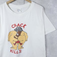 画像1: 90's THE SIMPSONS "CRACK KILLS" キャラクターパロディプリントTシャツ XL (1)