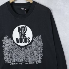 画像1: 90's USA製 "INTO THE WOODS" ミュージカルプリントロンT BLACK XL (1)