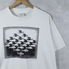 画像1: 80's M.C.ESCHER USA製 "Sky and Water I" アートプリントTシャツ XL (1)