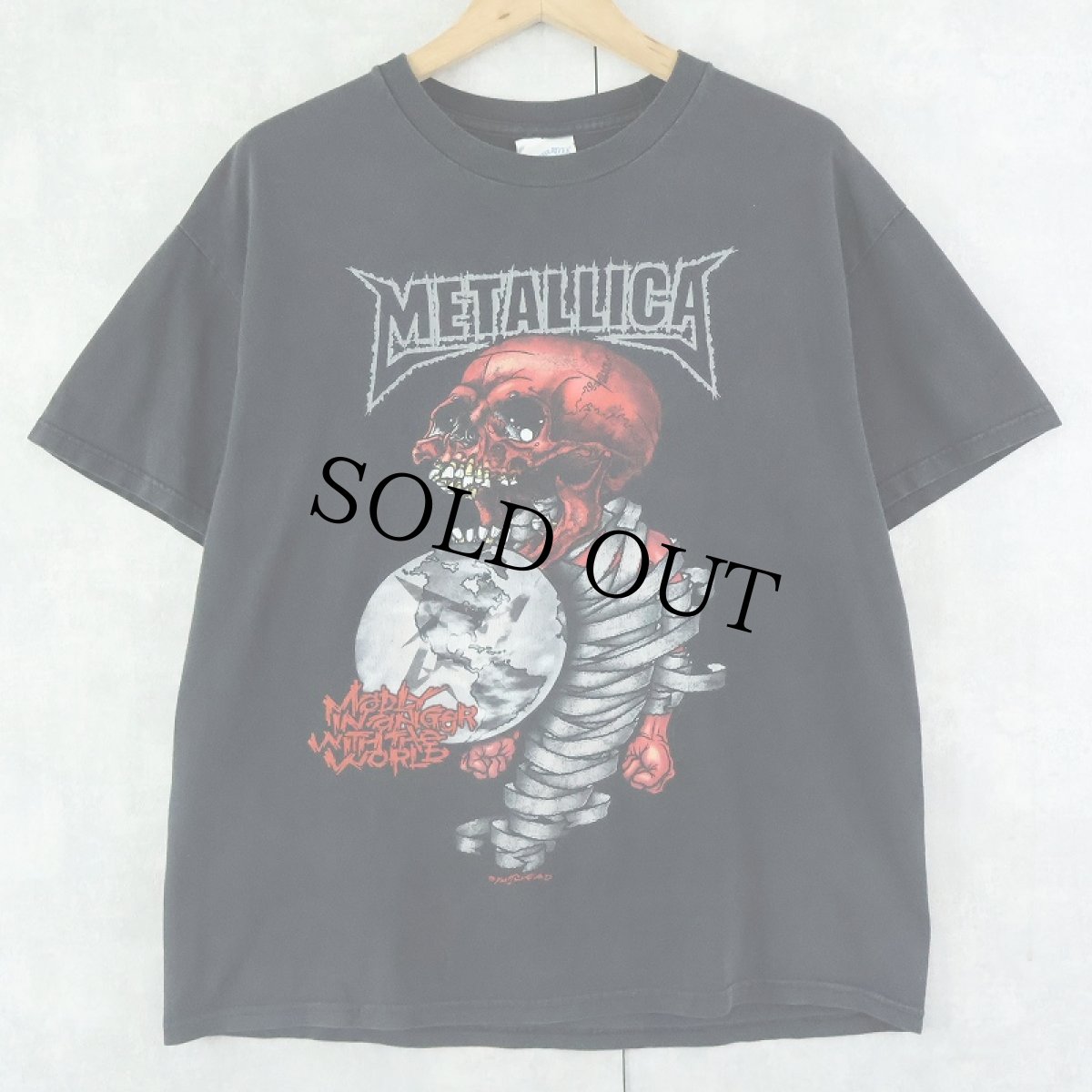 画像1: 2004 METALLICA "Madly in Anger with the World Tour" ヘヴィメタルバンドツアーTシャツ BLACK L (1)