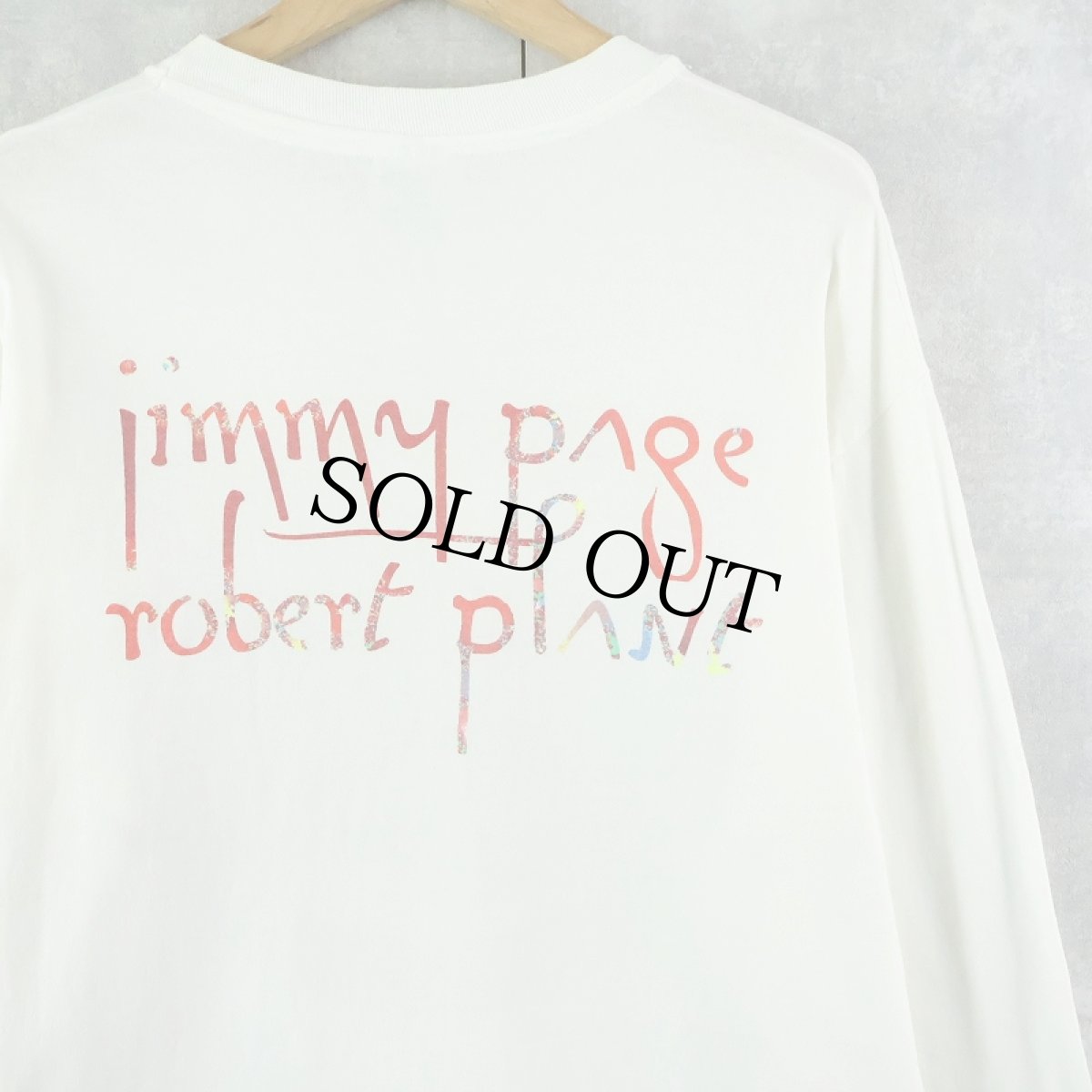 画像2: 90's Jimmy Page & Robert Plant "No Quarter (Zoso) World Tour" ロックバンドツアーロンT L (2)