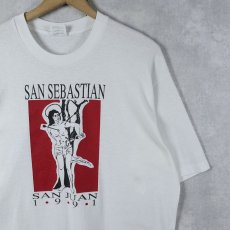 画像1: 90's USA製 "SAN SEBASTIAN" イラストプリントTシャツ XL (1)