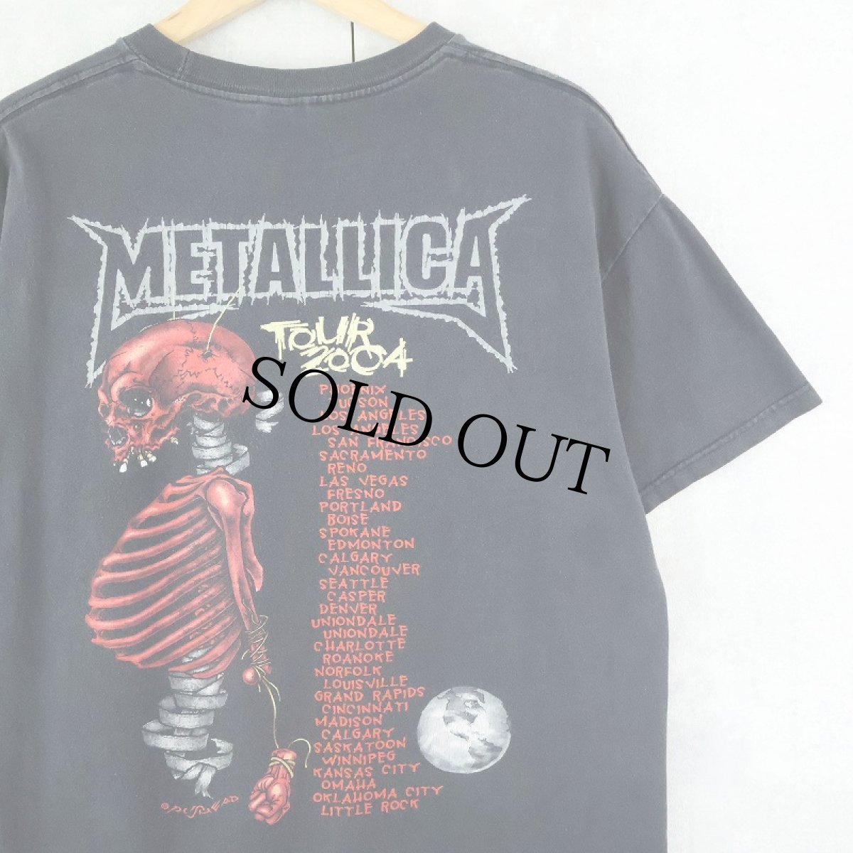 画像2: 2004 METALLICA "Madly in Anger with the World Tour" ヘヴィメタルバンドツアーTシャツ BLACK L (2)