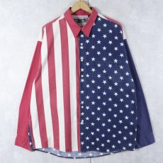 画像1: THE men's COMPANY 星条旗柄 コットンシャツ L (1)