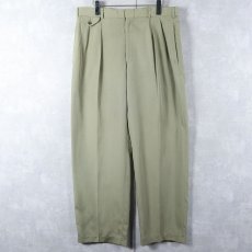 画像1: POLO Ralph Lauren 2タック レーヨン混 スラックス W35 (1)