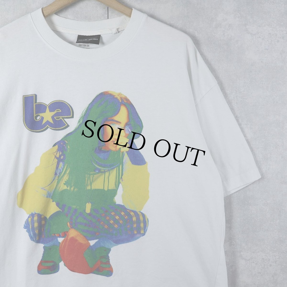 画像1: Billie Eilish ミュージシャン フォトプリントTシャツ L (1)