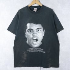 画像1: 90's Muhammad Ali USA製 ボクサーフォトプリントTシャツ BLACK XL (1)