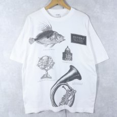 画像1: OXFORD THE HISTORIC UNIVERSITY マルチプリントTシャツ XL (1)
